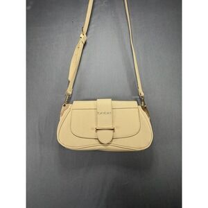 Bebe Cream Textured‎ Shoulder Bag Gold Hardware Flap Closure
